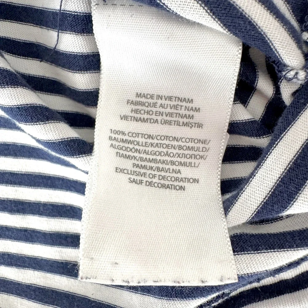 Ralph Lauren Polo Shirt Mens XL Navy‎ White Striped Button Down Pocket Pony Logo